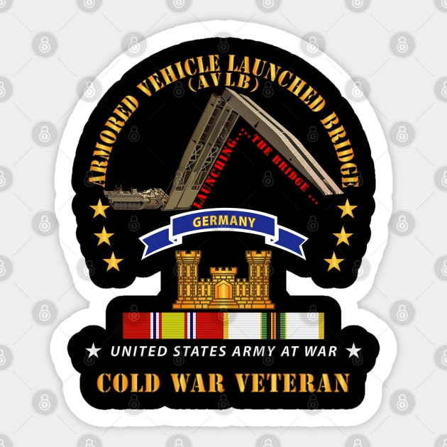 Armoured Vehicle Launcher Bridge (AVLB)  - Launching - w  Germany Tab - COLD WAR VET X 300 Sticker by twix123844